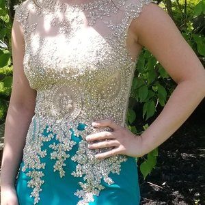Prom Dress Green/Gold
